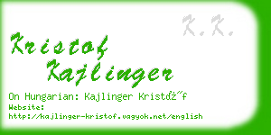 kristof kajlinger business card